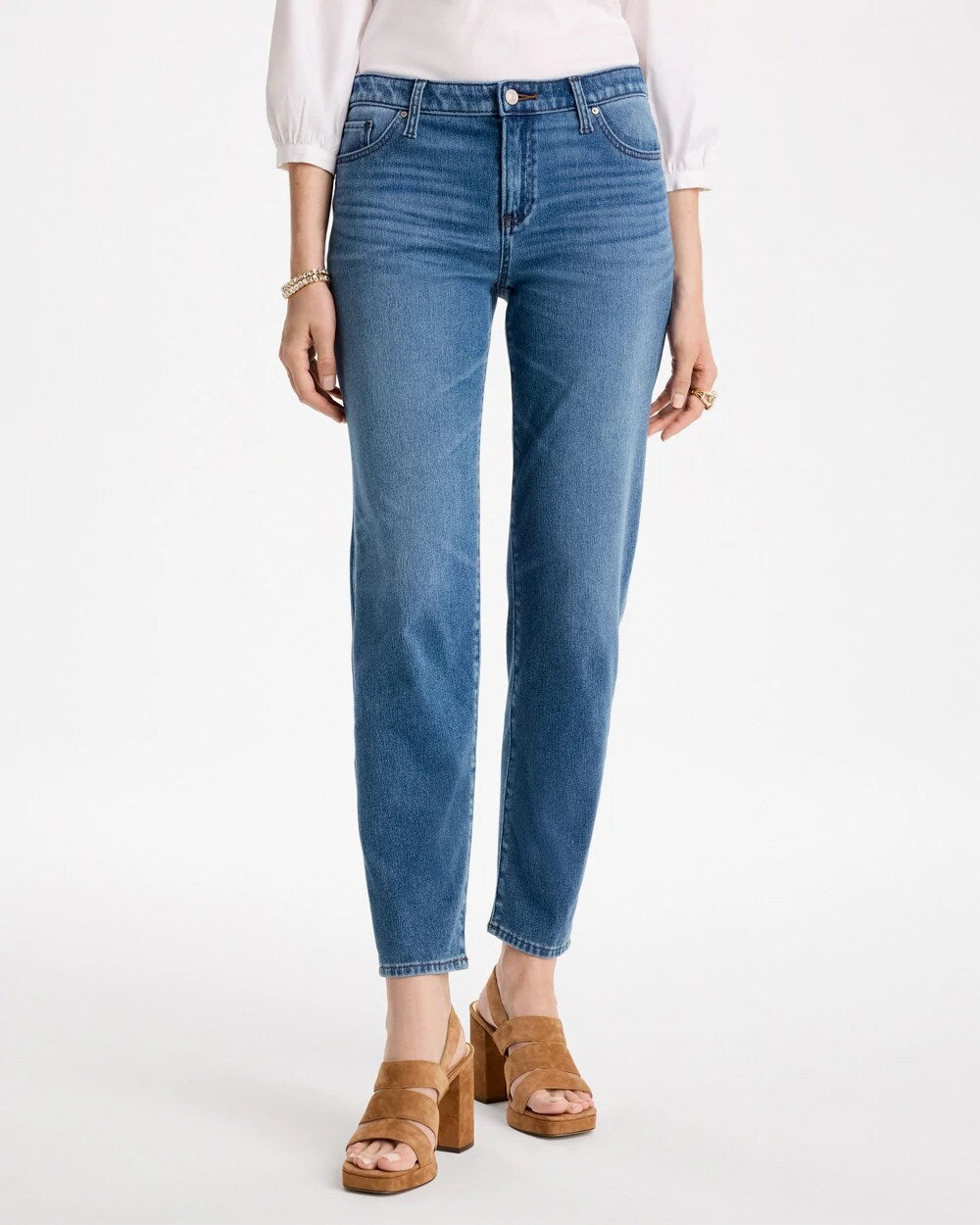 Slim Tapered Ankle Knit Denim