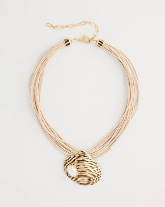 Golden Shell Pendant Necklace