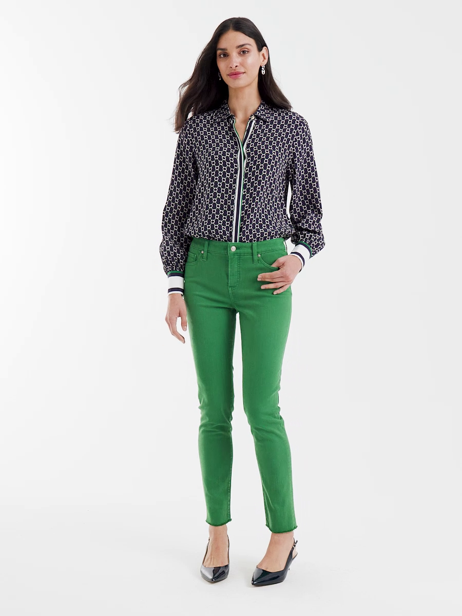Girlfriend Fray Hem Ankle Jeans