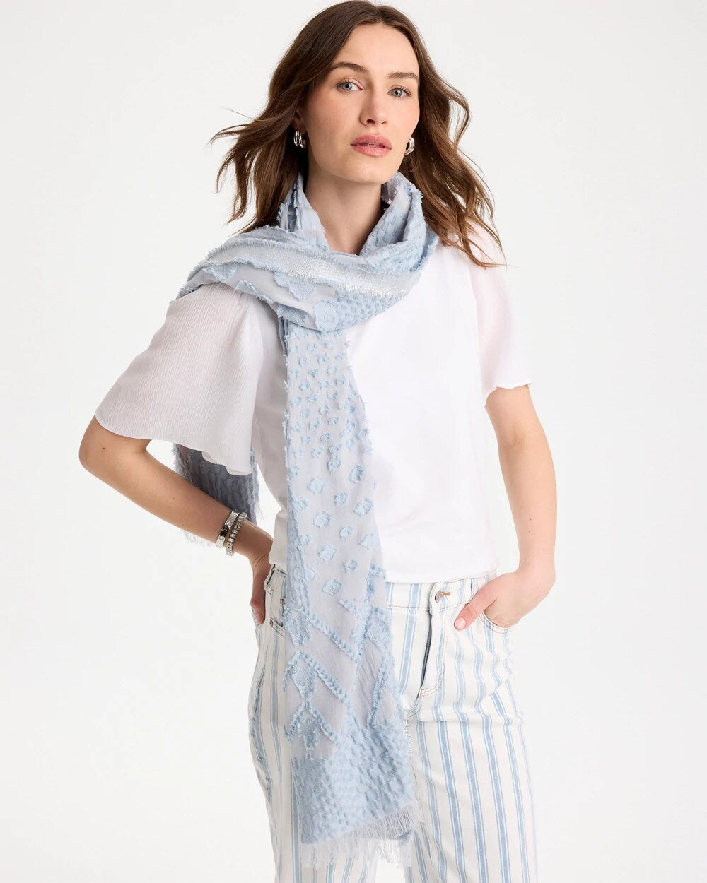 Jacquard Burnout Oblong Scarf