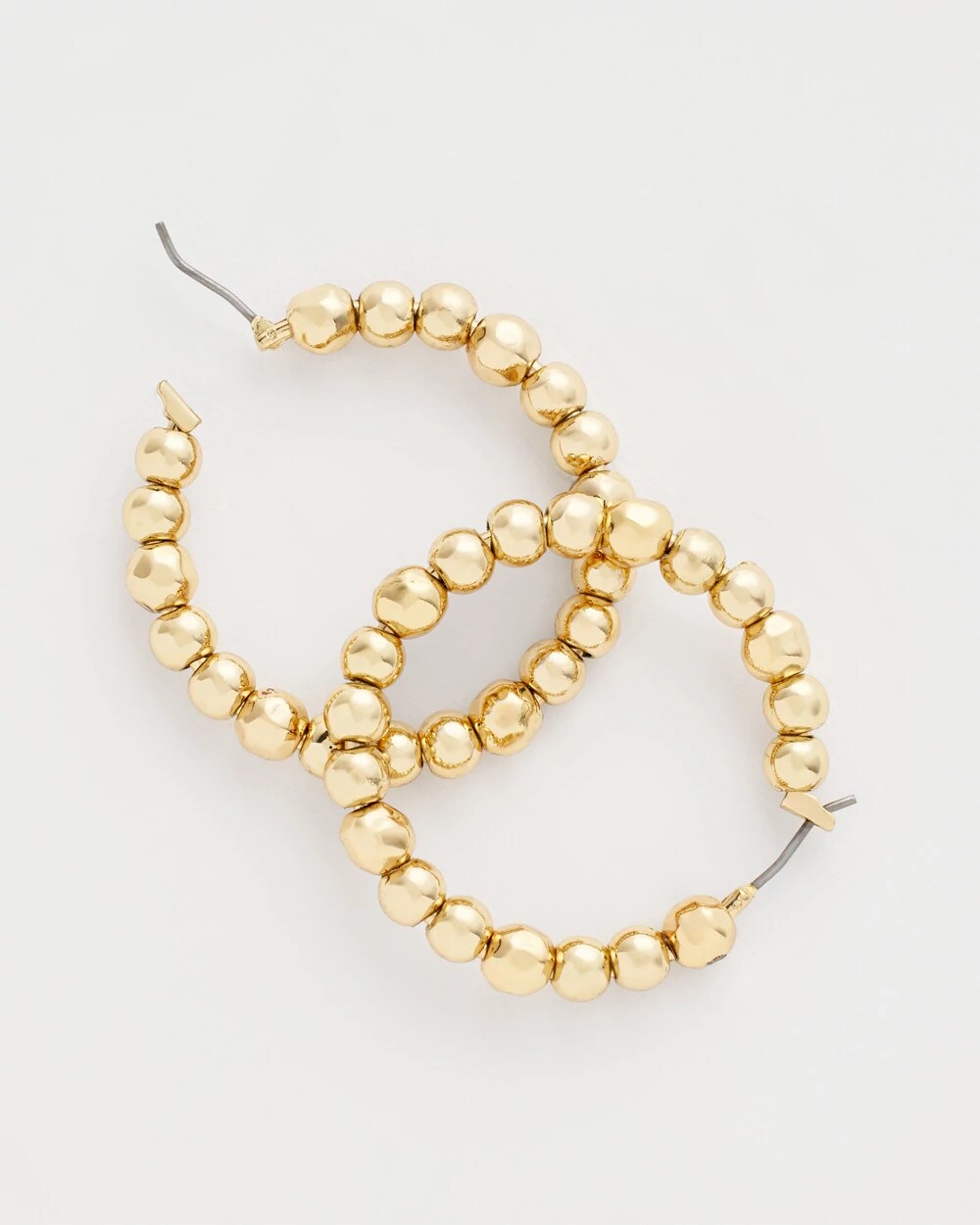 No Droop Golden Beaded Hoop Earrings