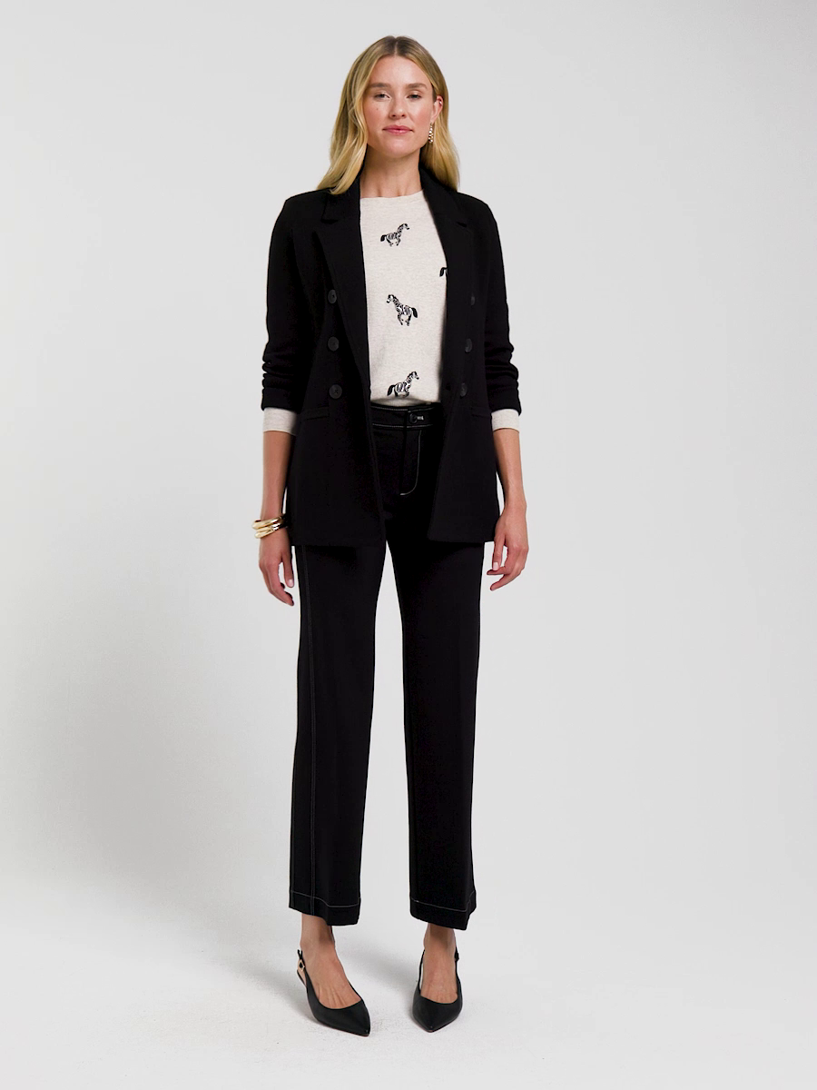 Emme Wide-Leg Ponte Pants