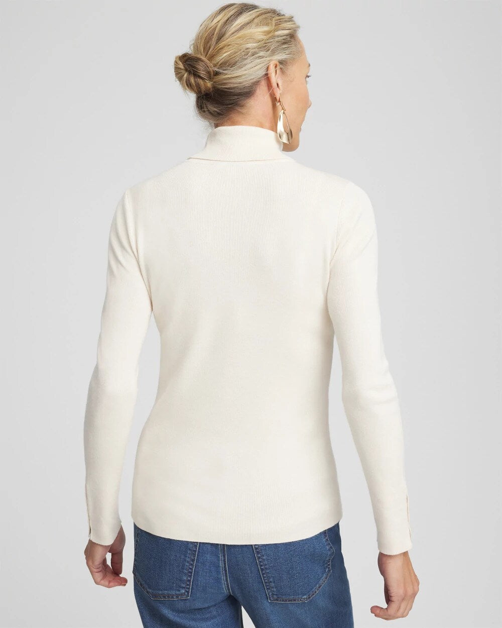 Ella Button Cuff Turtleneck Sweater