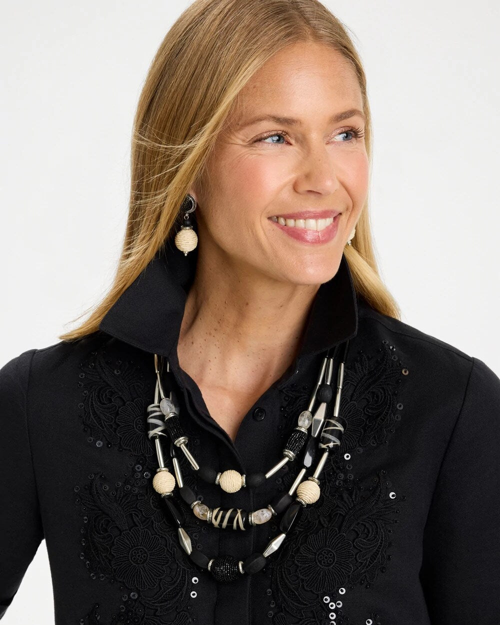 Neutral Triple-Strand Necklace