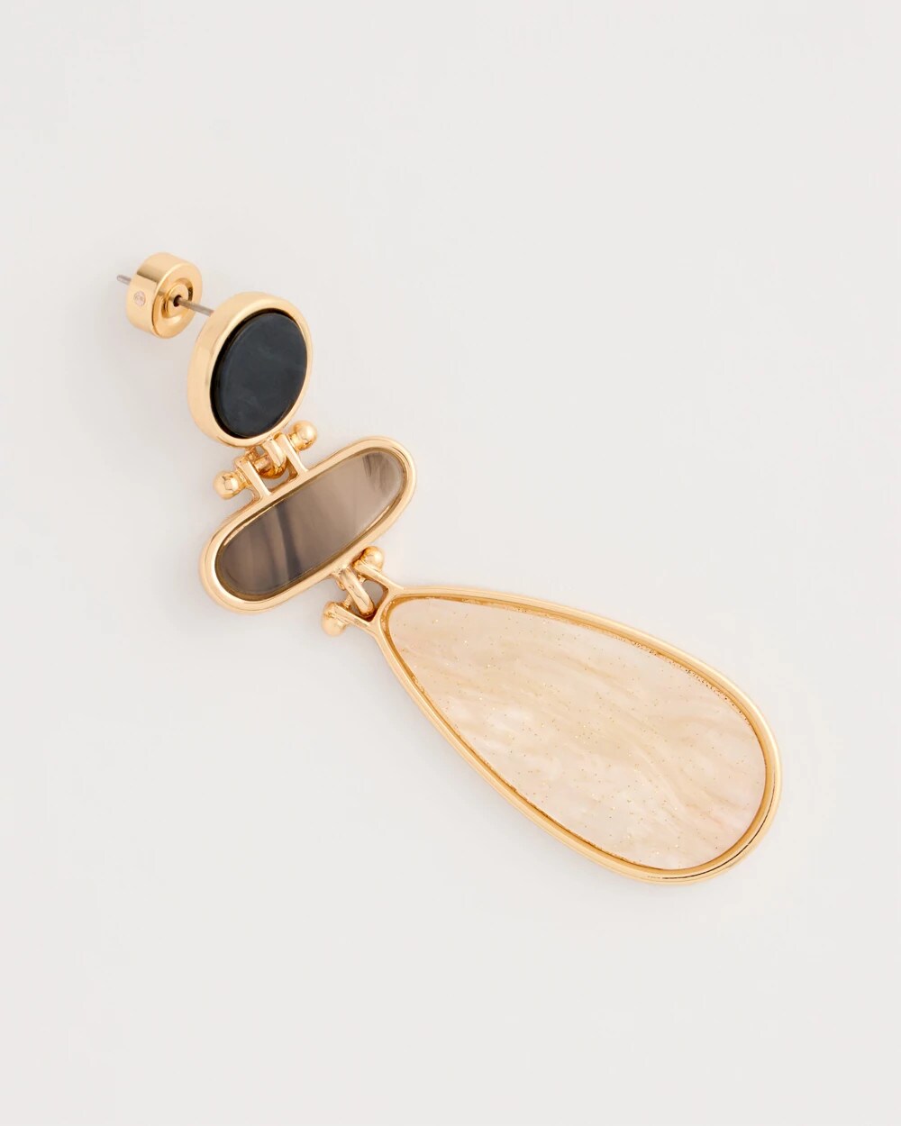 Two-Tone Neutral Drop Earrings