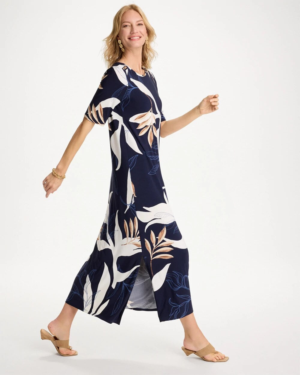 Printed Jersey Knit Column Dress