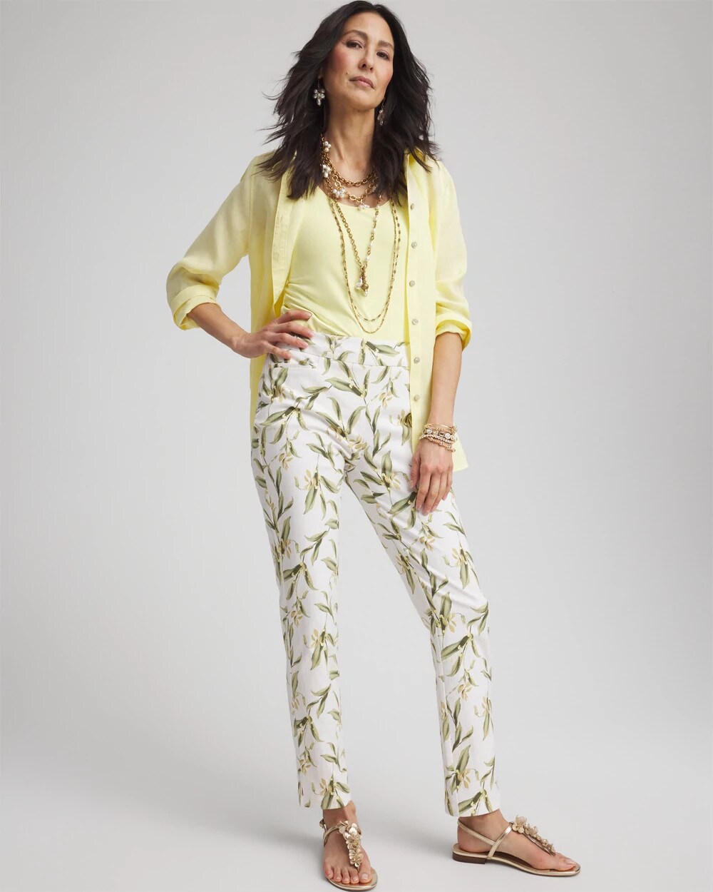 Brigitte Slub Slim Ankle Pants
