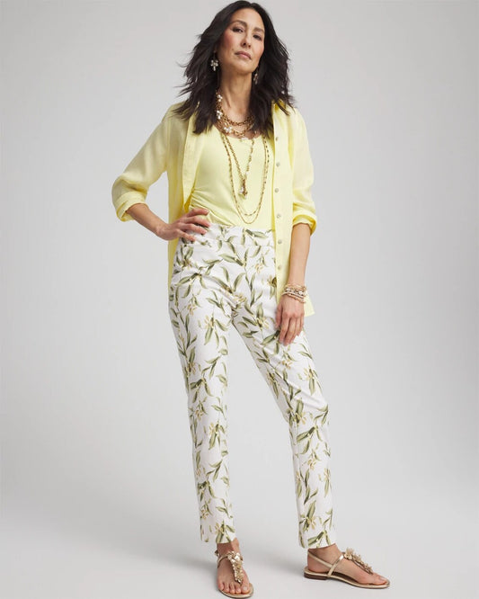 Brigitte Slub Slim Ankle Pants