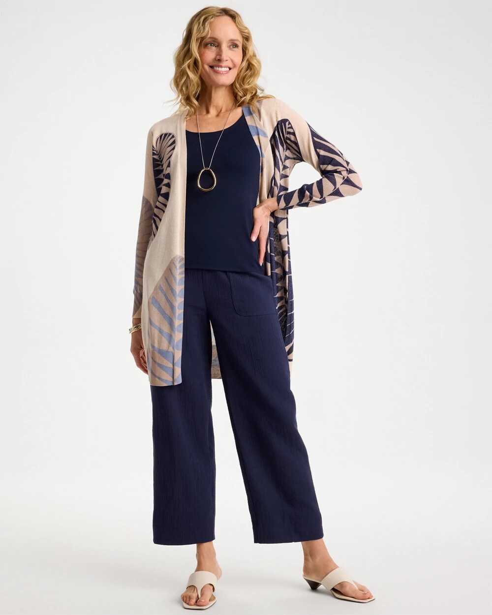 Cotton Gauze Tapered Crop Pant