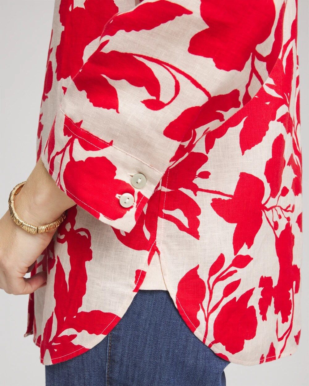 No Iron Floral Linen Shirt