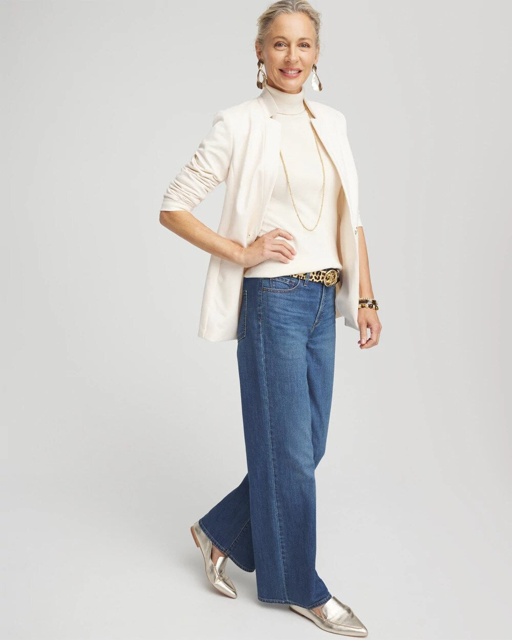Ella Button Cuff Turtleneck Sweater