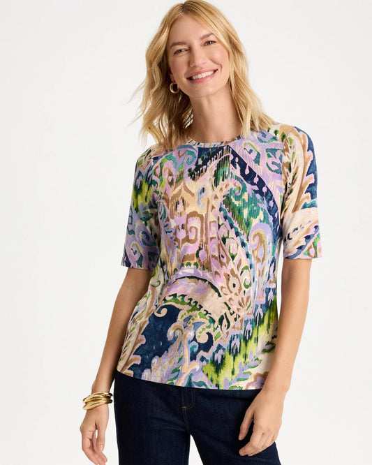 Touch of Cool Paisley Elbow Sleeve Tee