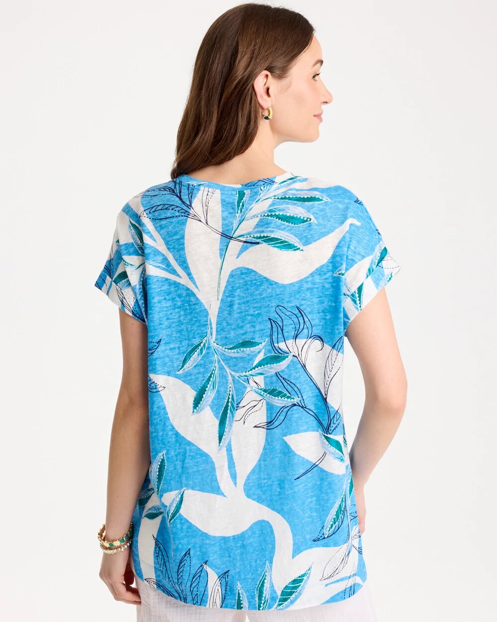 Printed Linen Button Tunic