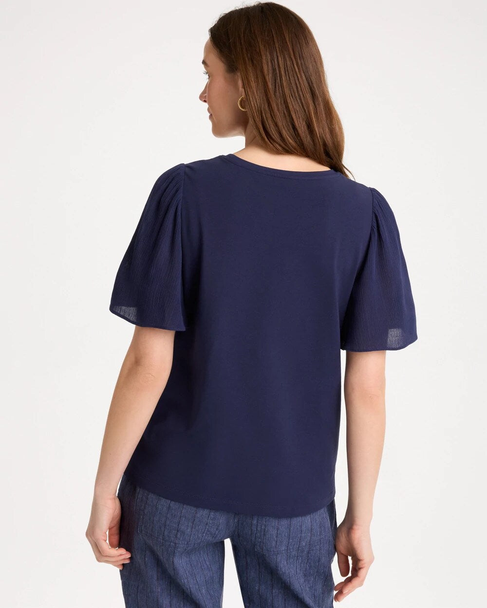 Gauze Sleeve Soft-Stretch Tee
