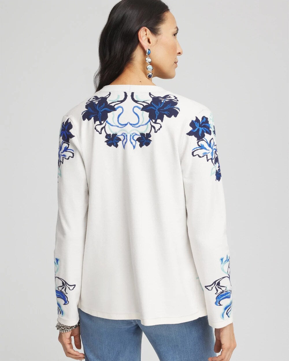 Jacquard Embroidered Cardigan
