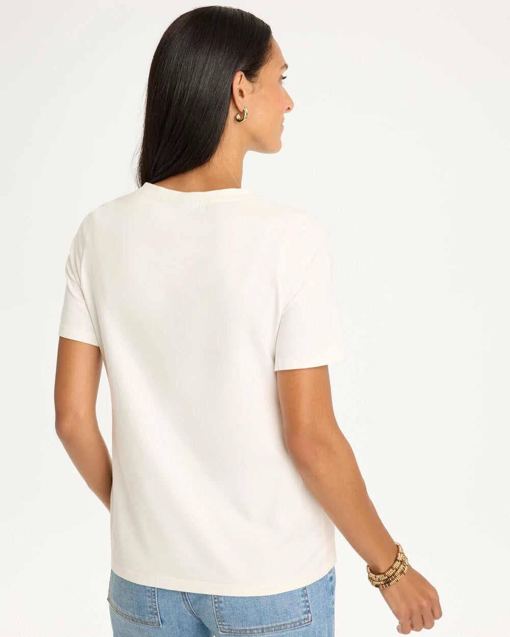 Soft-Stretch Cotton Applique Tee