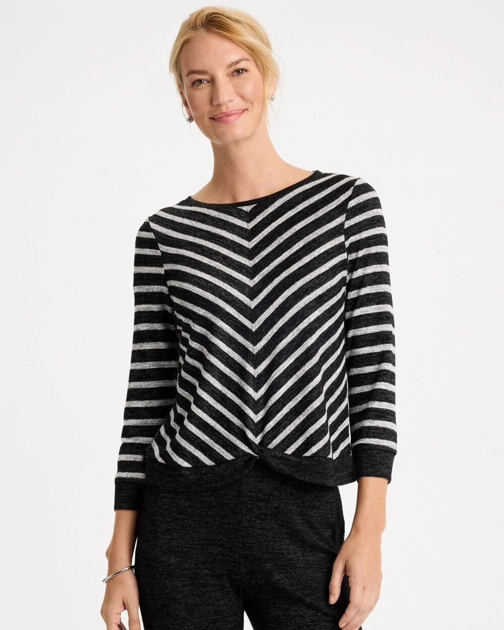Zenergy Striped Twist-Front Top