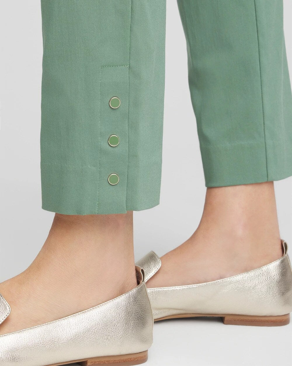 Brigitte Pull-On Slim Rivet Ankle Pants