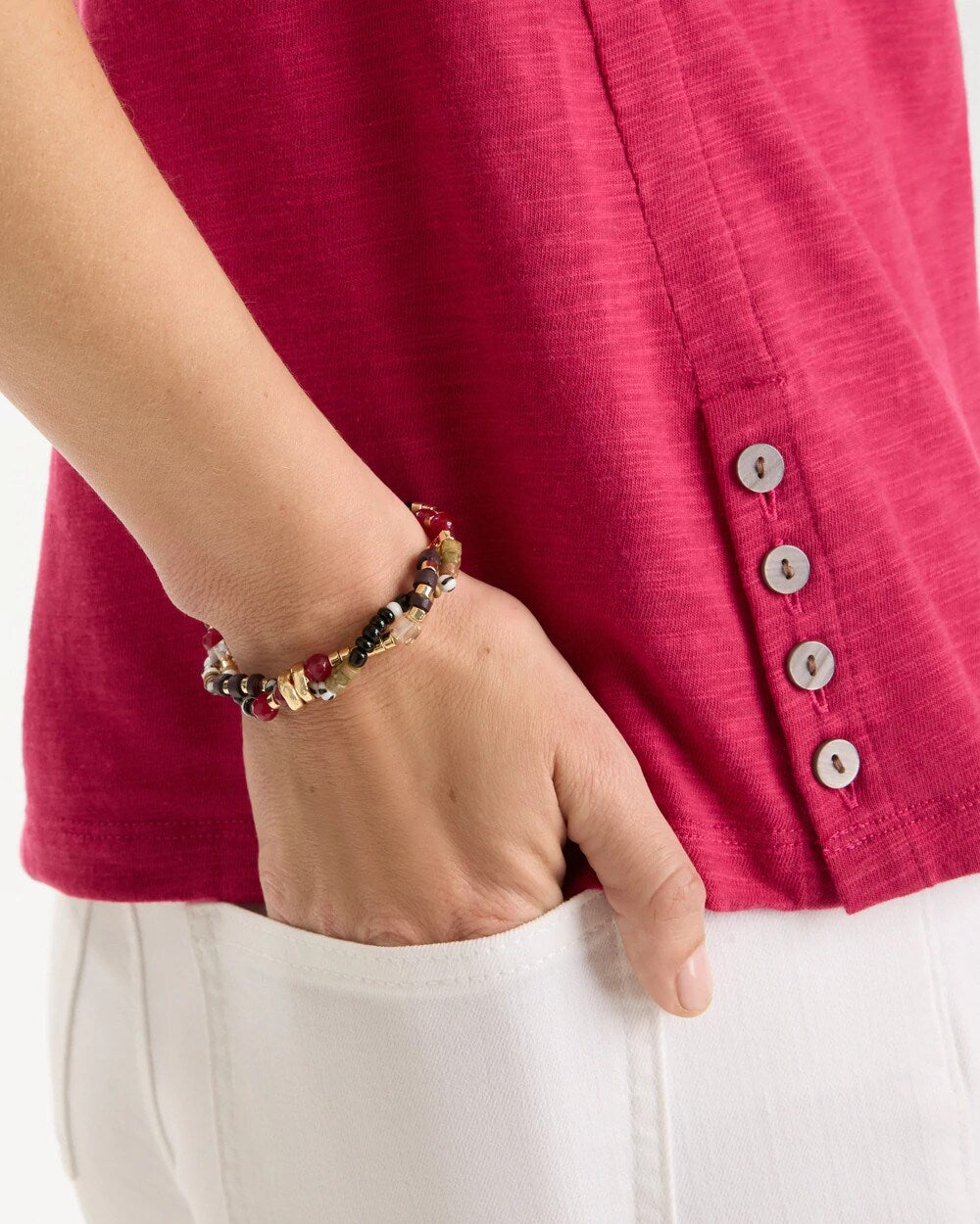 Raspberry Twist Stretch Bracelet