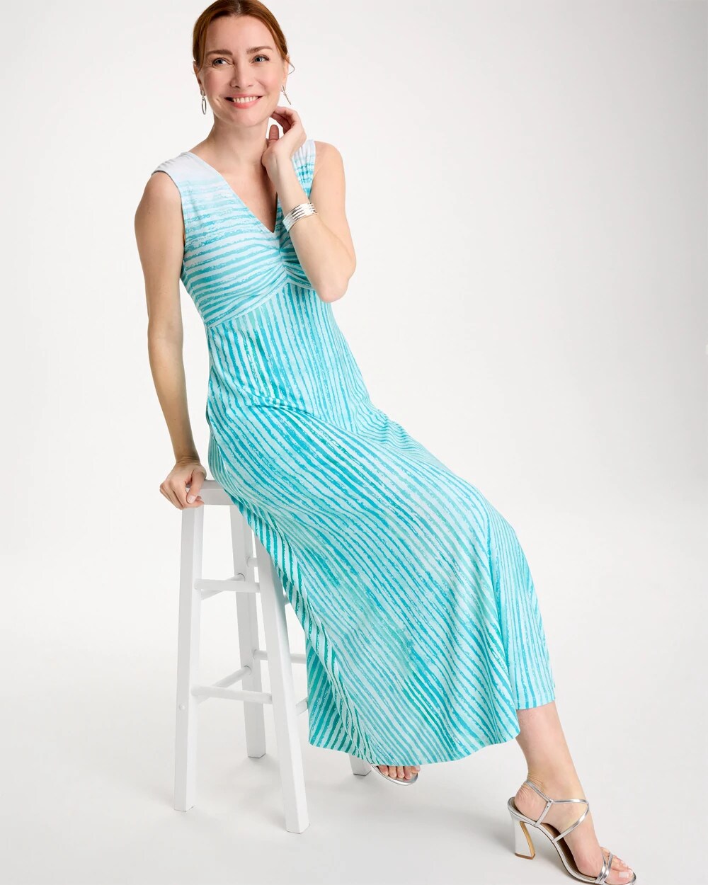 Ombre Coastal Striped Knit Dress