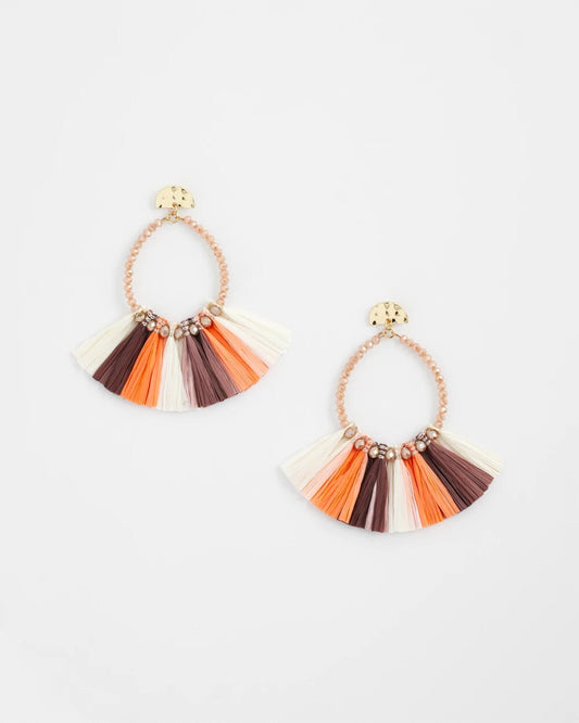 No Droop Raffia Seed Bead Earrings