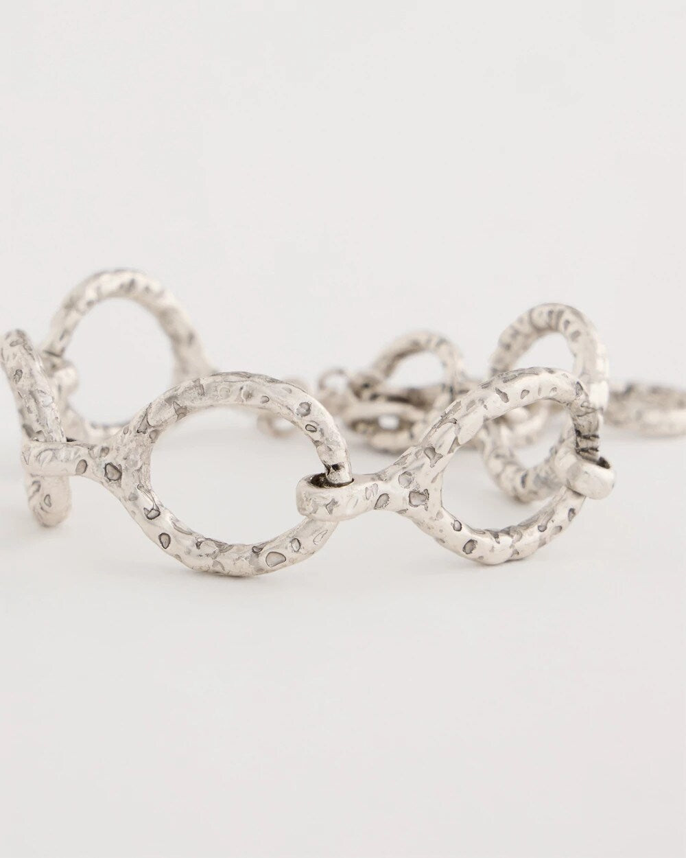 Silvertone Open Link Toggle Bracelet