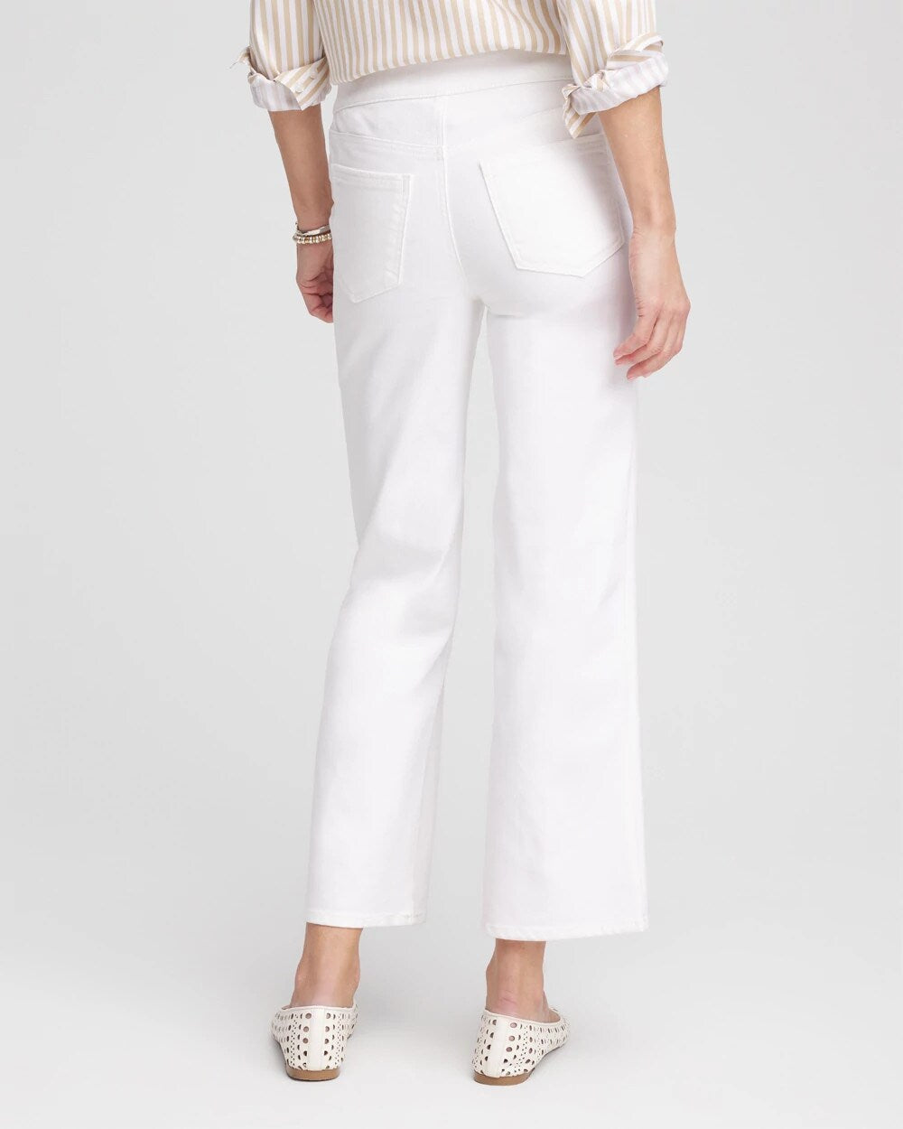 No Stain Pull-On Straight Cropped Jeans