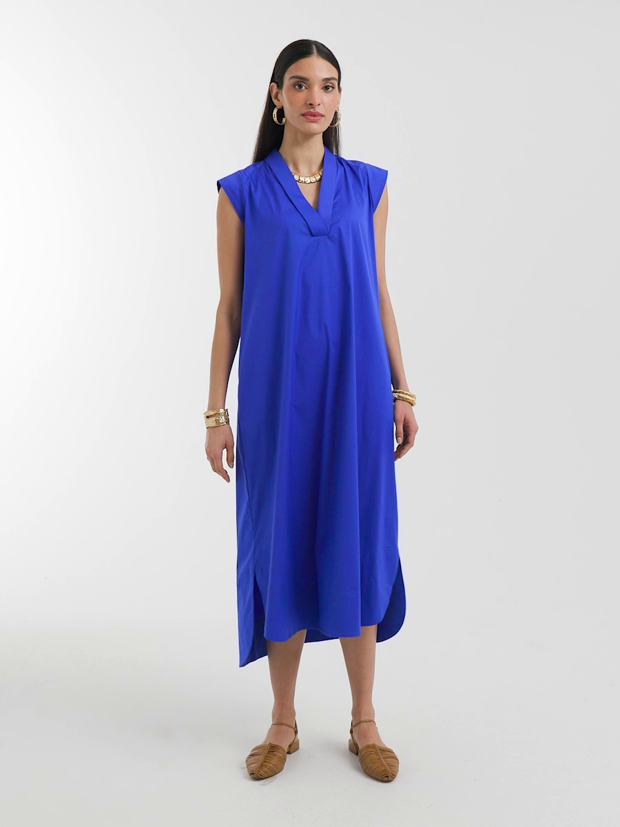 Popover Poplin Maxi Dress