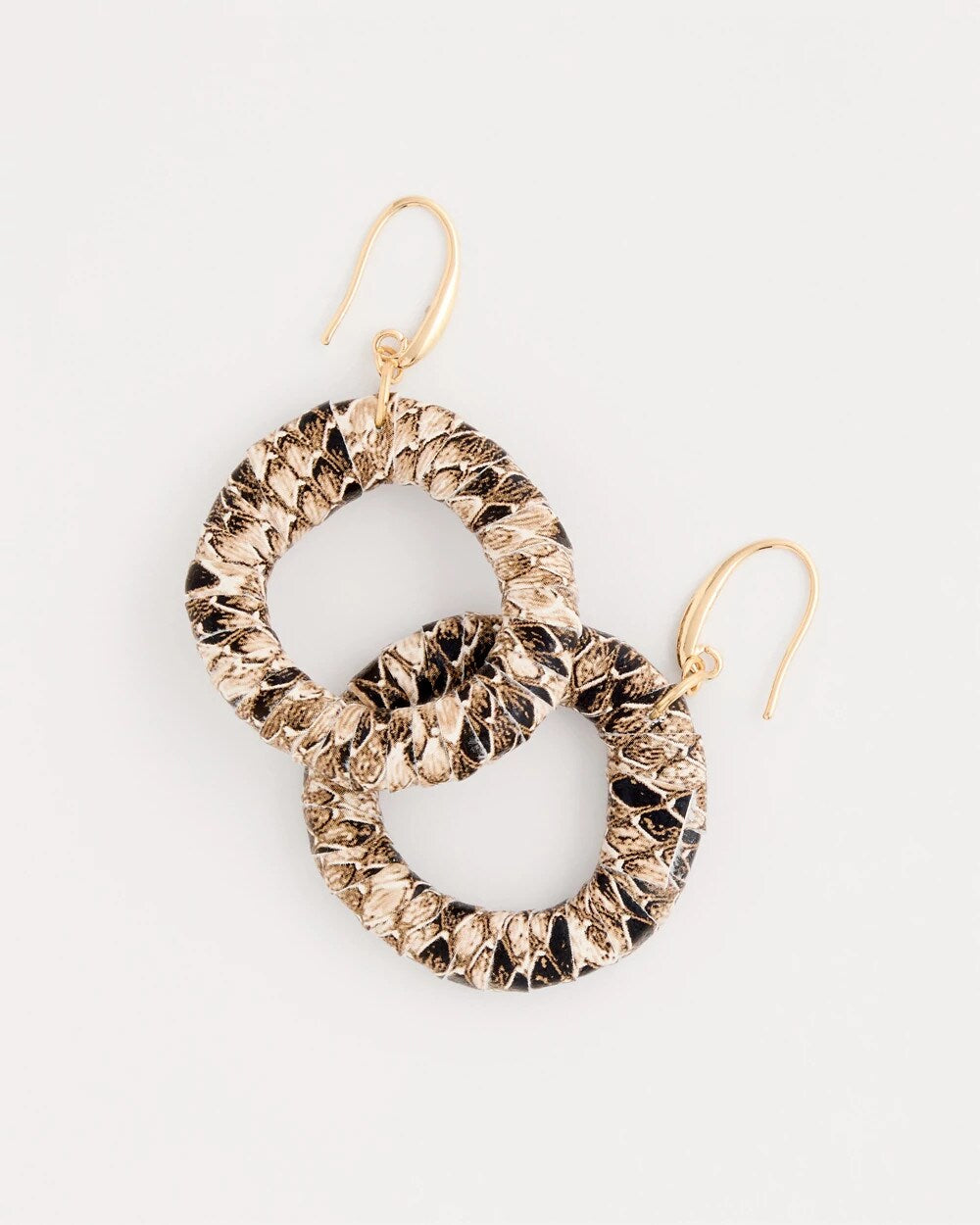 Python Animal Print Open Hoop Earrings