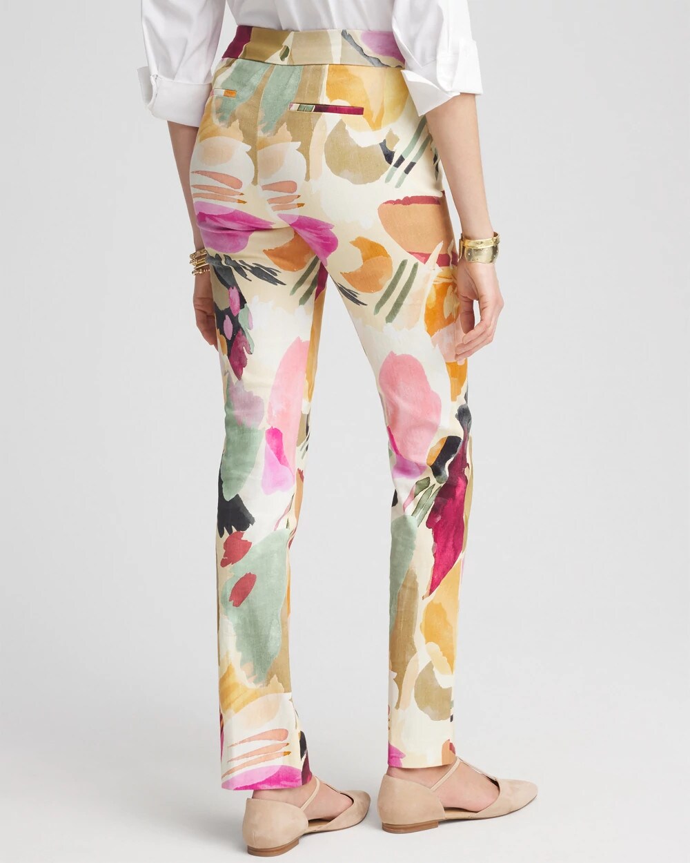 Brigitte Abstract Floral Slub Pants