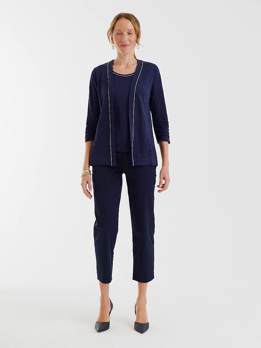 Linen Open Front Cardigan