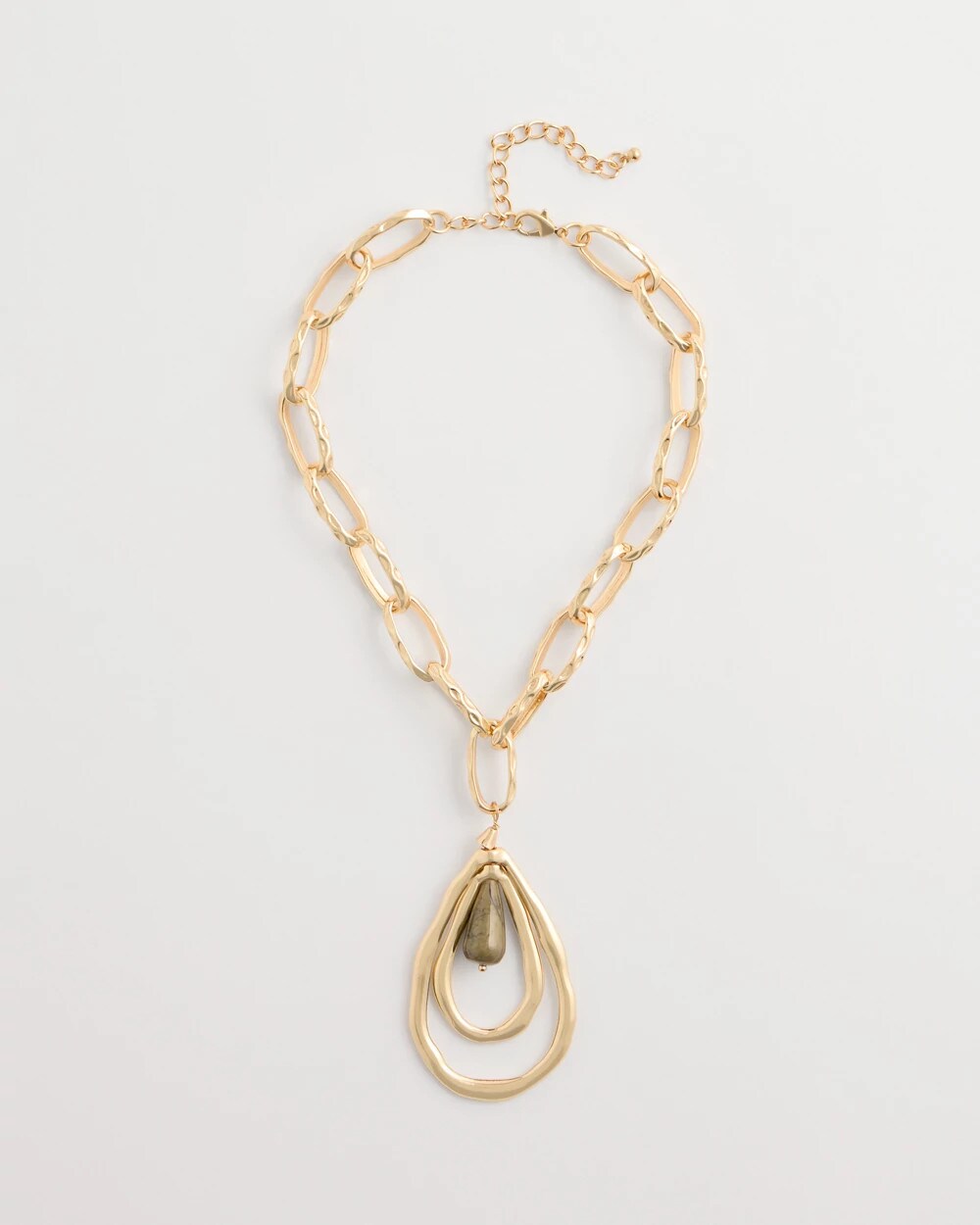 Neutral Teardrop Pendant Necklace