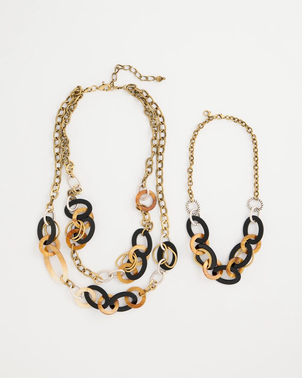 Triple Strand Convertible Resin Necklace