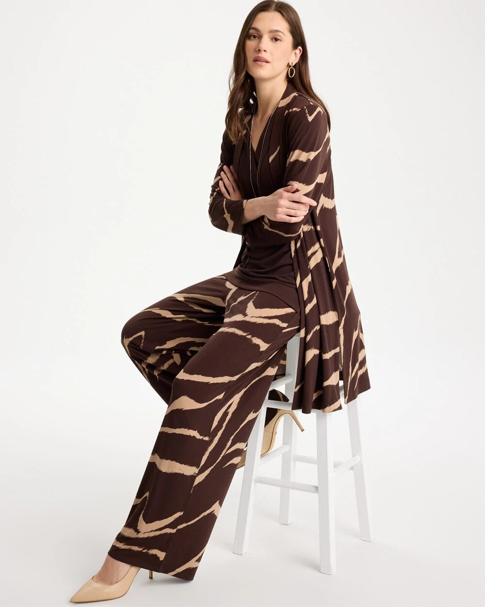 Travelers Knit Animal Print Duster Cardigan