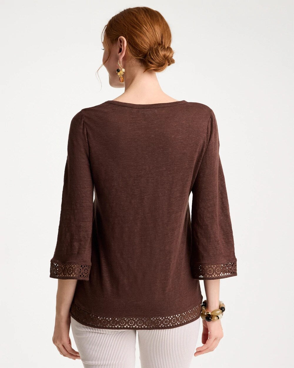 Linen Crochet Lace Tee