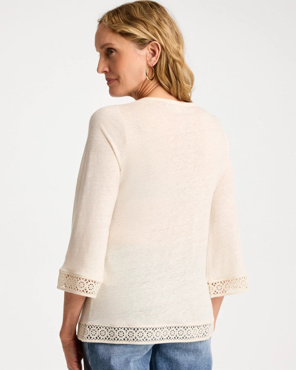 Linen Crochet Lace Tee
