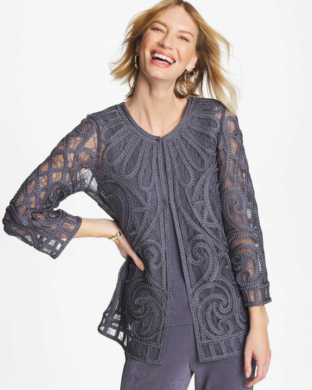 Travelers Short Embroidered Lace Jacket