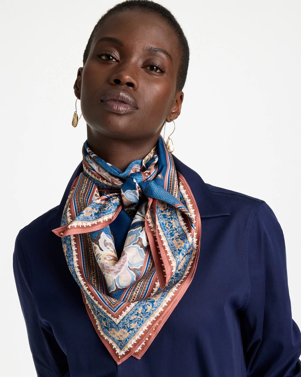 Swirl Floral Square Scarf
