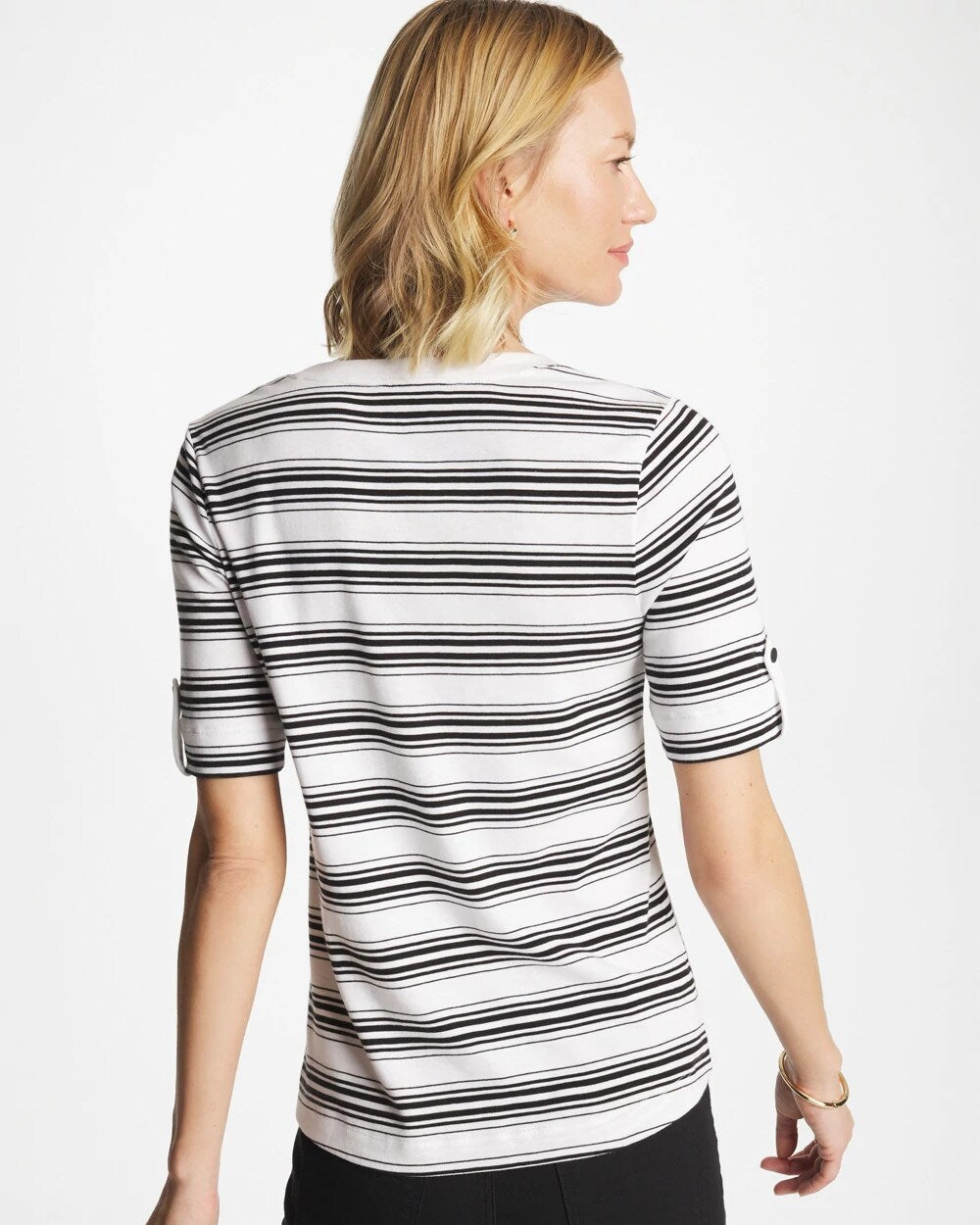 Pima V-Neck Tab Sleeve Tee