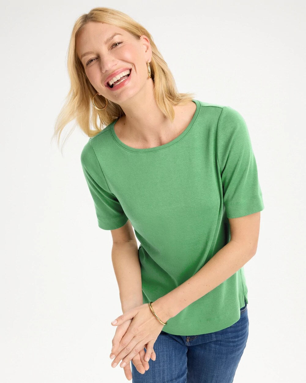 Pima Elbow Sleeve Tee