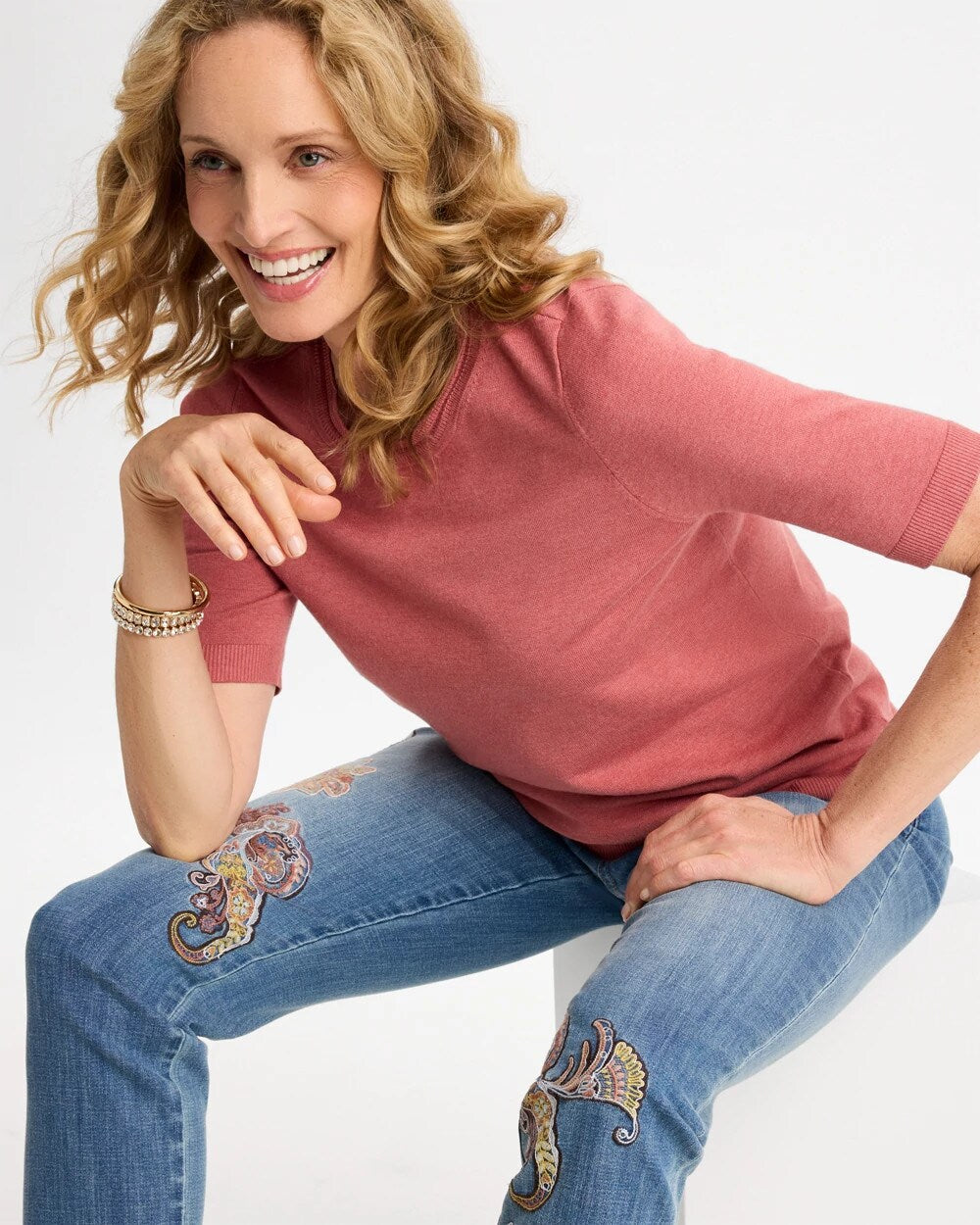 Ella Short-Sleeve Sweater
