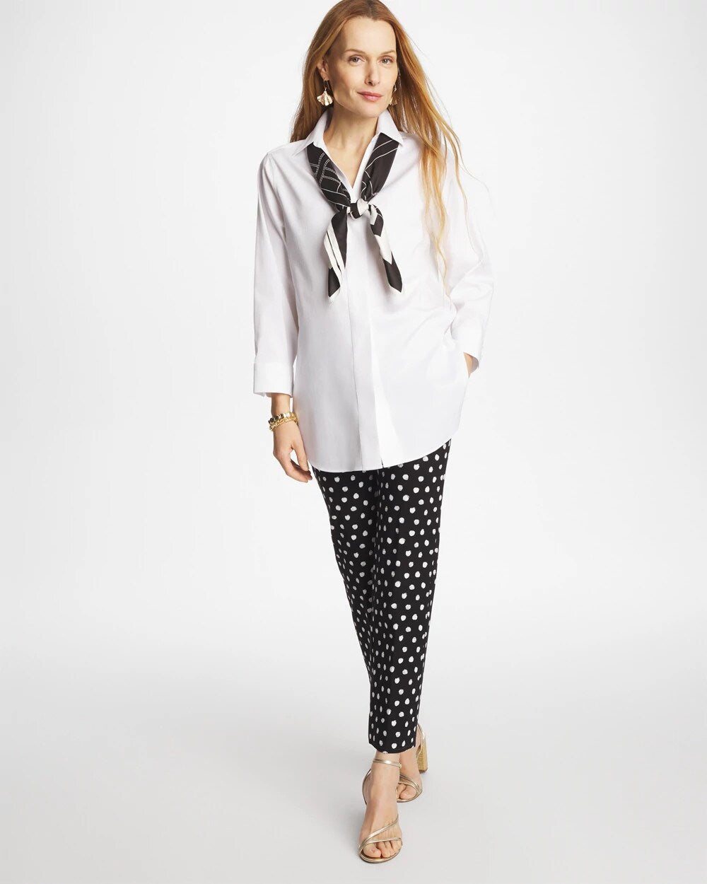 No Iron Stretch Splitneck Tunic