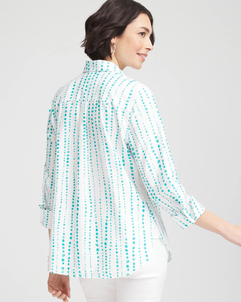 No Iron Sateen Bubble Print Shirt