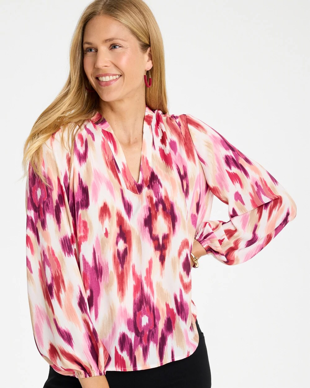 Crepe Sunset Long Sleeve Blouse