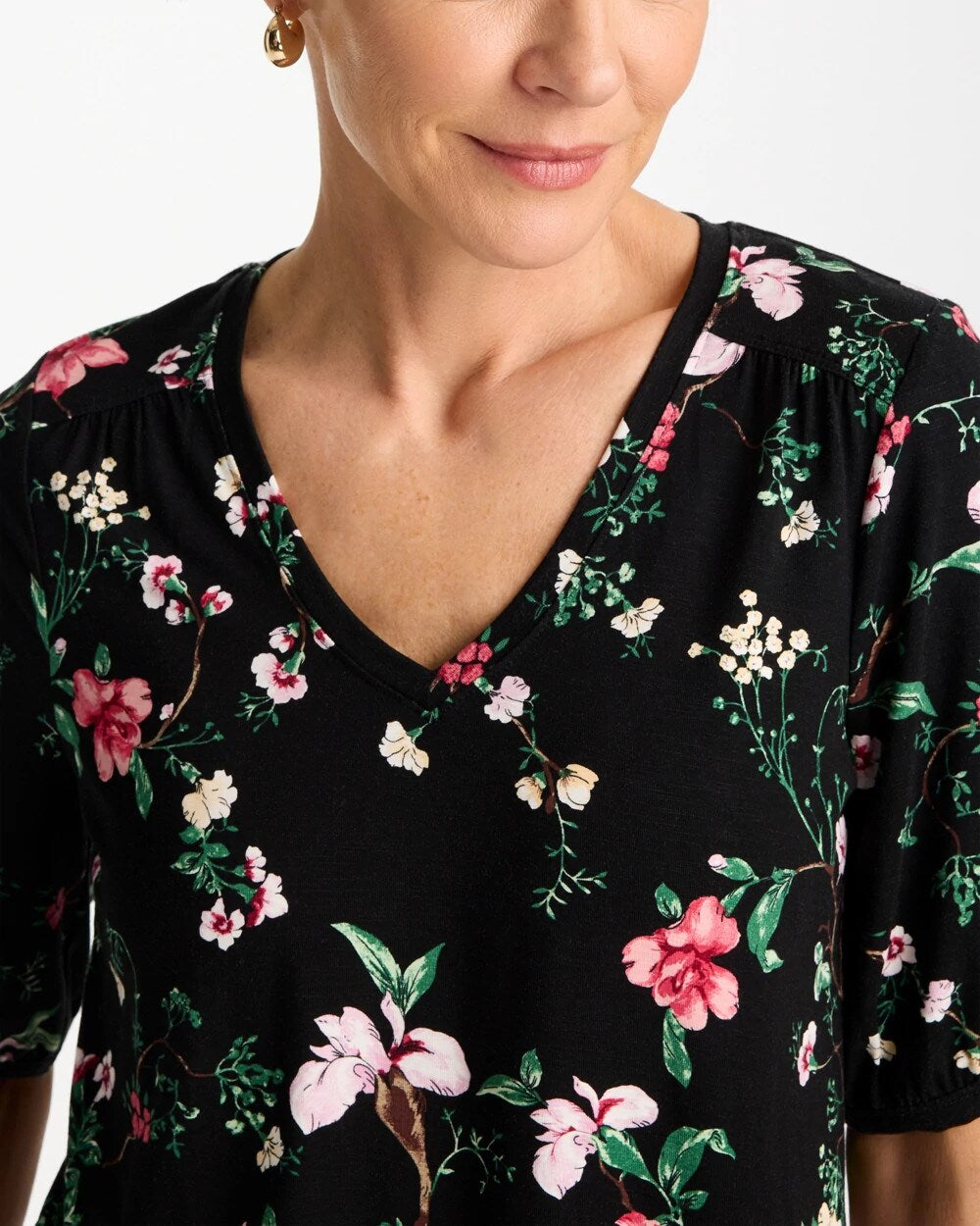 Kyoto Shirred Elbow Sleeve Tee