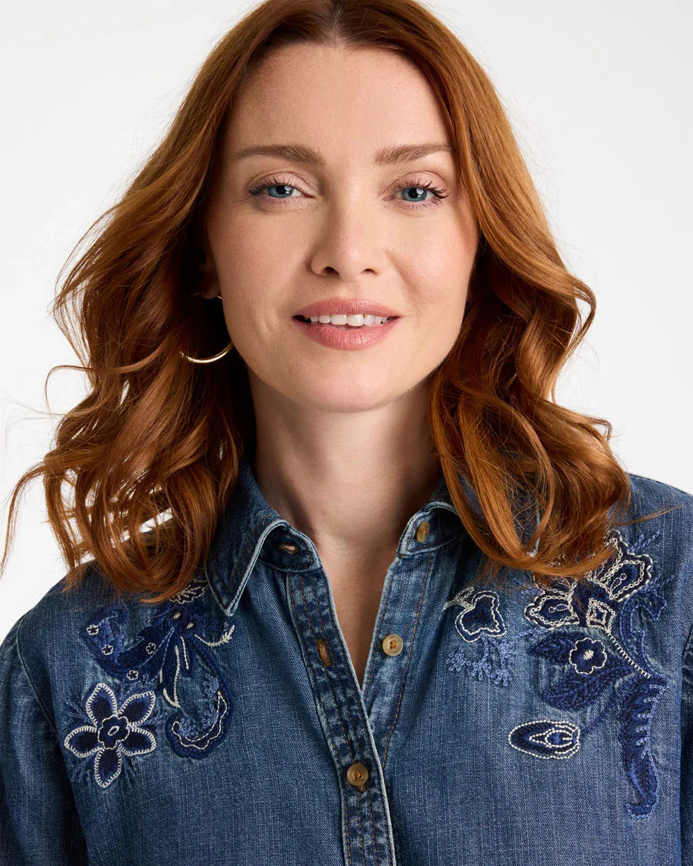 Embroidered Denim Shirt