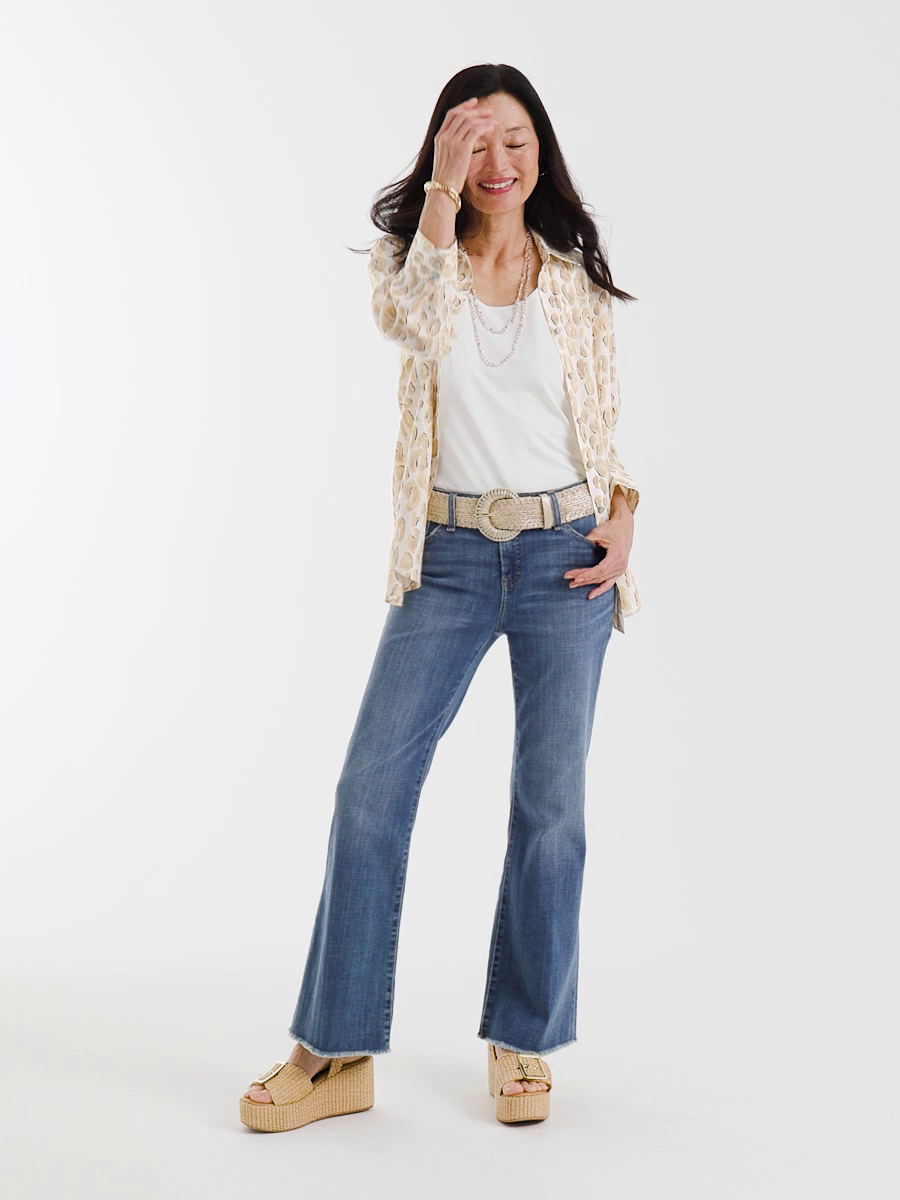 No Iron Linen Animal Print Shirt
