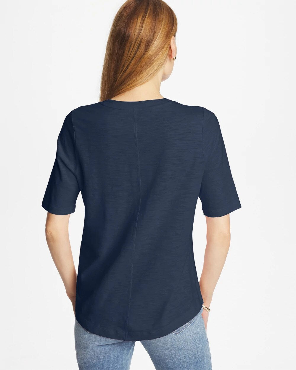Cotton Slub V-Neck Tee