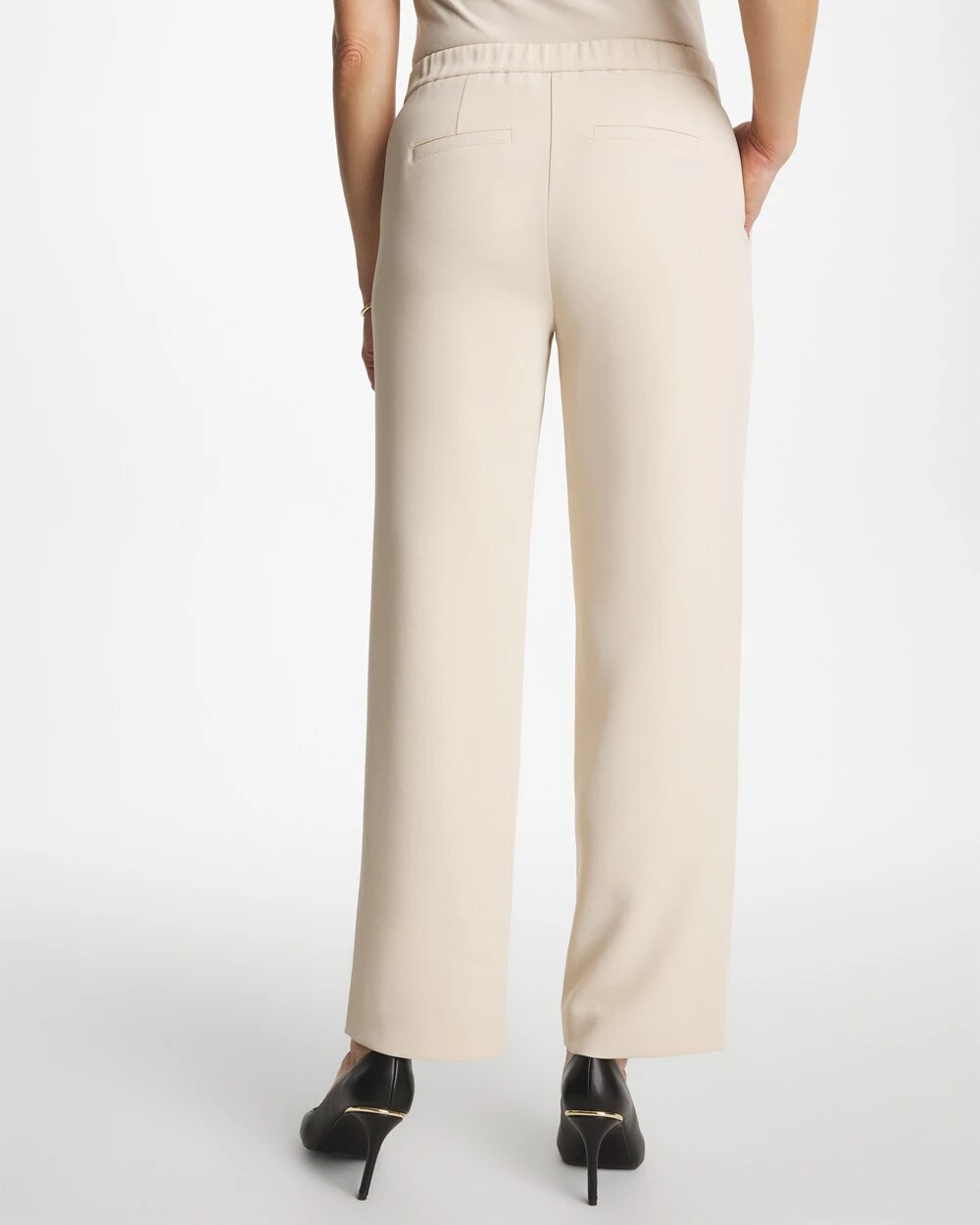 Textured Straight Tapered Ankle Pants