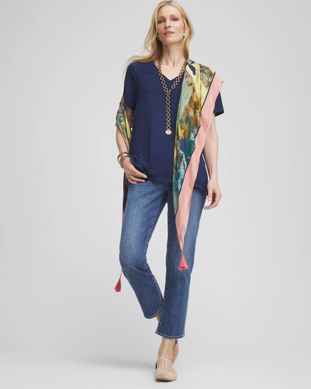 Denim V-Neck Tee